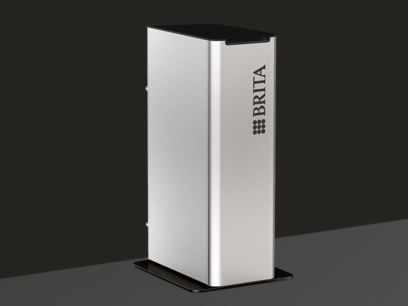 BRITA Edelstahl-Unterschrankmodul für BR50 Wasserspender in elegantem Design.